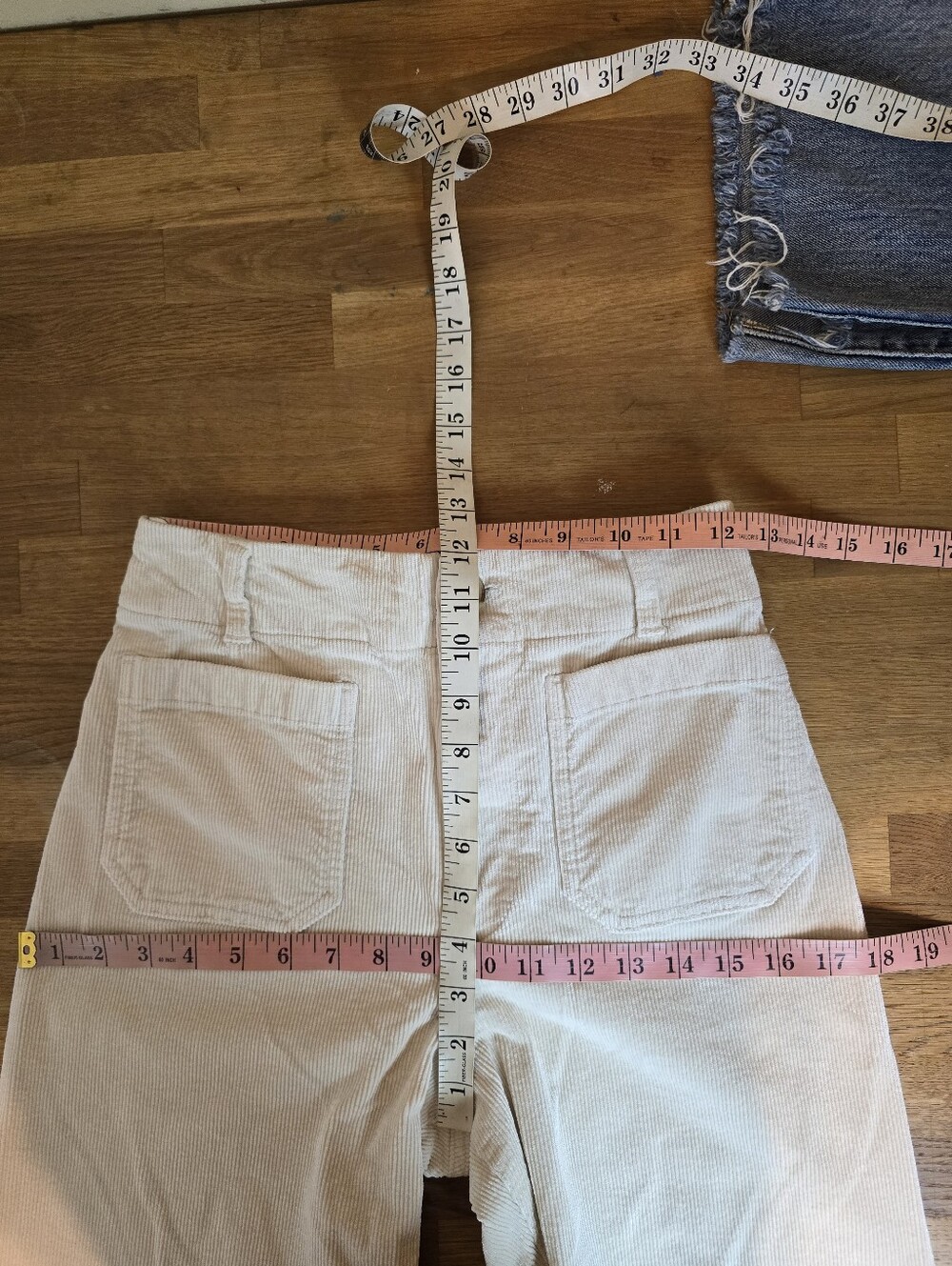 Maeve Anthropologie Colette Crop Pants Corduroy Wide Leg Trousers Cream 27 - Picture 10 of 12